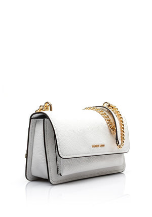 MICHAEL Michael Kors Claire Pebbled Crossbody Bag, Optic White