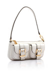 MICHAEL Michael Kors Zoe Pebbled Leather Pochette Shoulder Bag, White