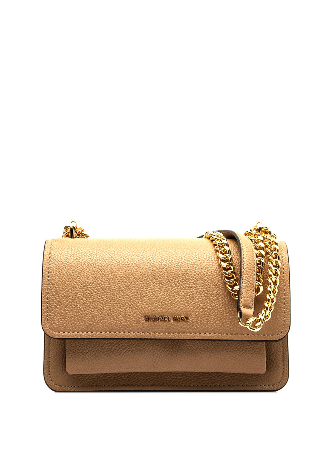MICHAEL Michael Kors Claire Pebbled Leather Crossbody Bag, Camel