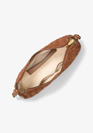MICHAEL Michael Kors Nolita Hand-Woven Suede Shoulder Bag, Tan