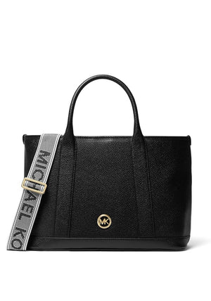 Michael Kors Luisa Pebbled Leather Small Satchel, Black