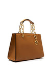 MICHAEL Michael Kors Leather Cynthia Satchel, Pale Peanut