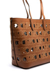 Michael Kors Eliza Larger Perforated Empire Tote Bag, Brown