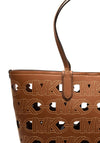 Michael Kors Eliza Larger Perforated Empire Tote Bag, Tan