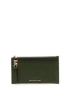 MICHAEL Michael Kors Large Pebbled Leather Card Case, Amazon Green