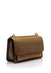 MICHAEL Michael Kors Claire Crushed Leather Crossbody Bag, Husk Brown