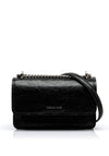 MICHAEL Michael Kors Claire Crushed Leather Crossbody Bag, Black