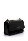 MICHAEL Michael Kors Claire Crushed Leather Crossbody Bag, Black