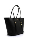 MICHAEL Michael Kors Moore Pebbled Leather Buckle Tote Bag, Black