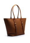 MICHAEL Michael Kors Moore Pebbled Leather Buckle Tote Bag, Brown