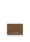 MICHAEL Michael Kors Jet Set Crushed Leather Card Holder, Husk Brown