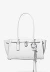MICHAEL Michael Kors Hamilton Leather Shoulder Bag, White