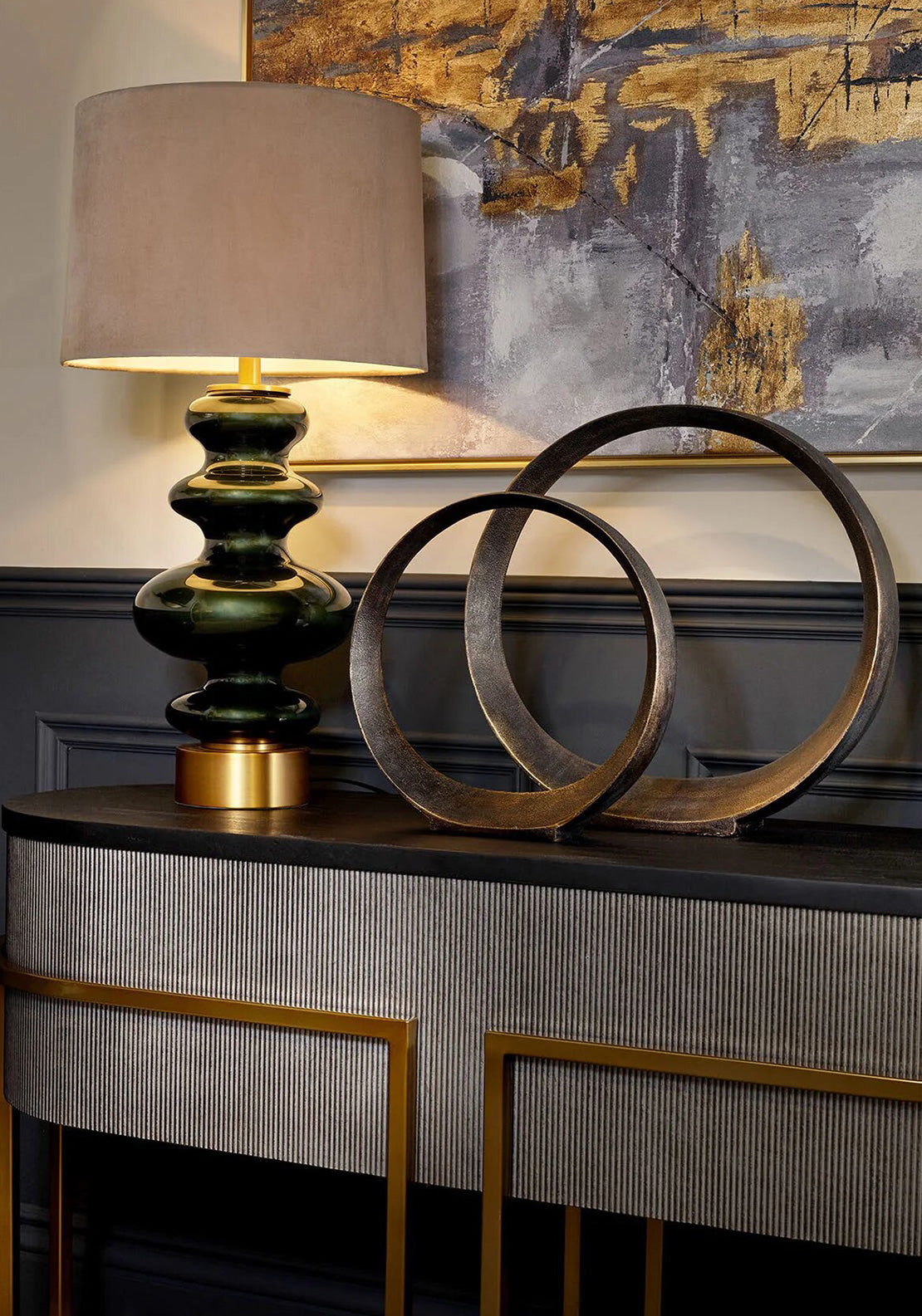 Mindy Brownes Vanity Lamp, Green and Taupe