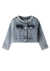 Ebita Mini Girl Long Sleeve Denim Jacket, Blue