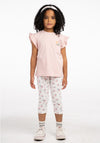 Ebita Mini Girl Floral Top Legging Headband Set, Pink