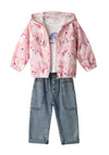 Ebita Mini Girl Unicorn Jacket Tee and Jean Set, Pink