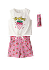 Ebita Mini Girl Strawberry 3 Piece Short Set, Pink