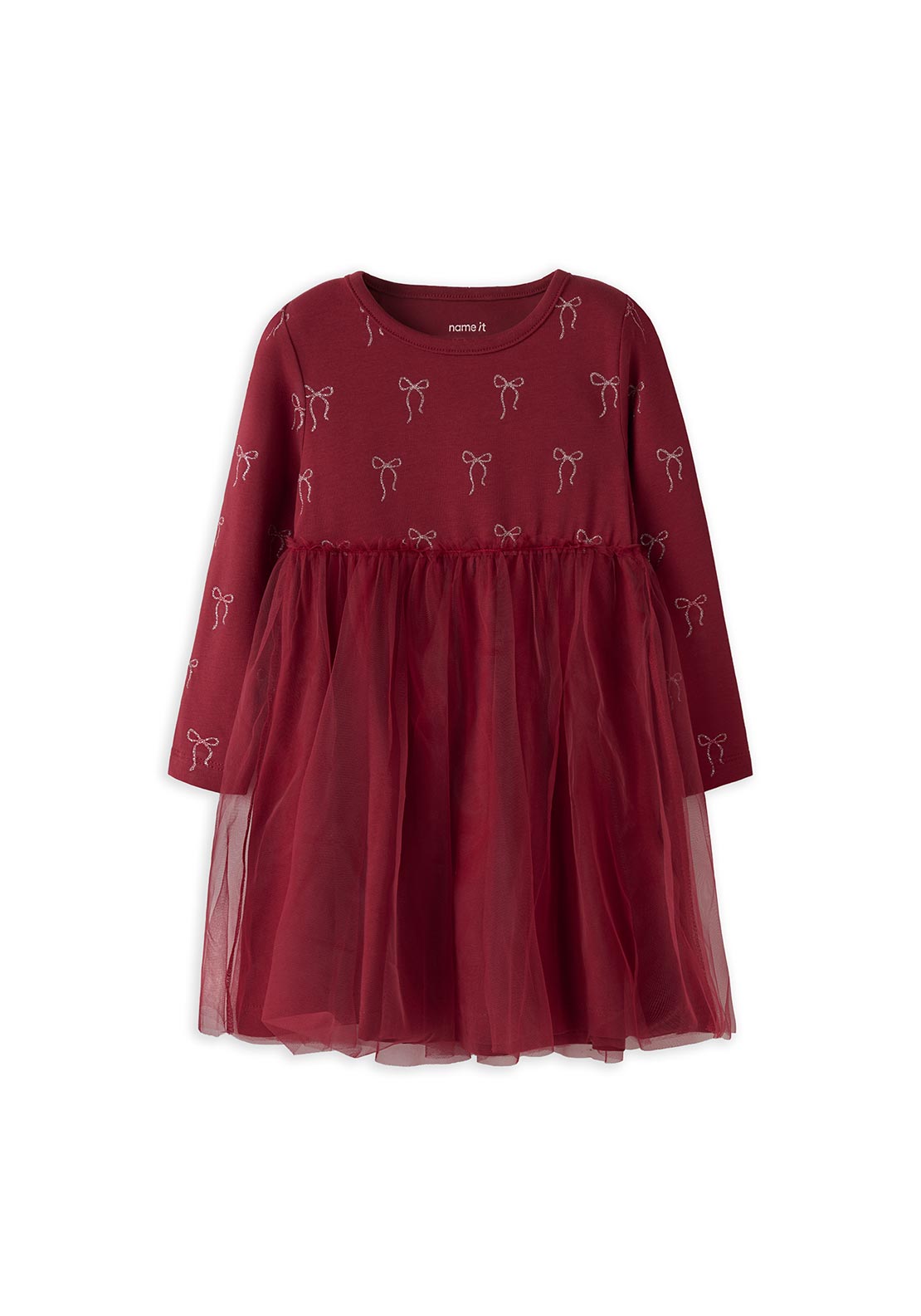 Name It Mini Girl Fri Long Sleeve Dress, Red