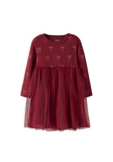 Name It Mini Girl Fri Long Sleeve Dress, Red