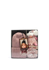 Brandwell Interchangeable Pom Pom Hat Gift Set, Pink