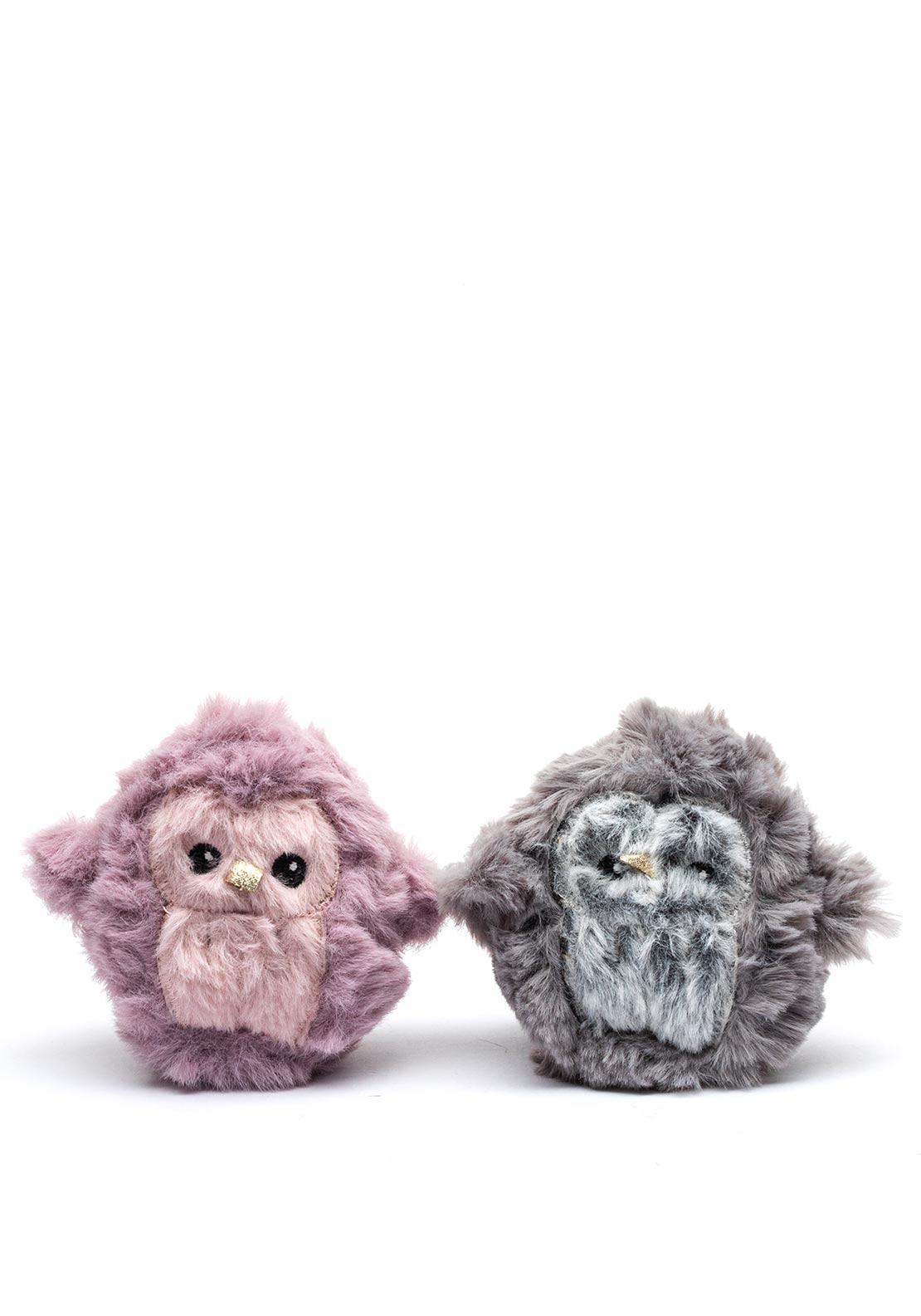 Brandwell Mini Owl Microwavable Hand Warmers, Purple and Grey