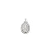 Kurate Cubic Zirconia Oval Miraculous Medal, Silver
