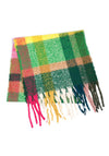 Miss Sparrow Vibrant Check Scarf, Green Multi
