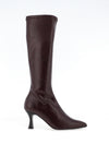 MISS ELASTIC High Heel Knee Length Sock Boot, Burgandy