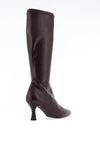 MISS ELASTIC High Heel Knee Length Sock Boot, Burgandy