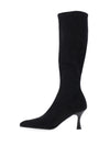 MISS ELASTIC High Heel Knee Length Sock Boot, Black