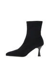 MISS ELASTIC High Heel Ankle Sock Boot, Black