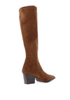 MISS ELASTIC Knee High Pointed Toe Sock Boot, Brown