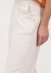 Monari Glitter Stripe Elasticated Straight Leg Trousers, Cream