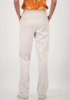 Monari Glitter Stripe Elasticated Straight Leg Trousers, Cream