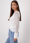 Monari Colour Block Knit Jumper, White and Beige