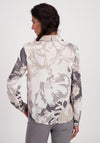 Monari Semi Sheer Printed Blosue, Beige Multi