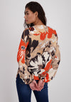 Monari Floral Print Satin Blouse, Orange