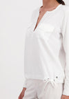 Monari Drawstring Hem Tunic Style Top, White