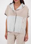 Monari Colour Block Knit Cape, Grey Multi