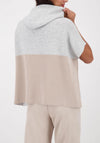 Monari Colour Block Knit Cape, Grey Multi