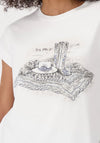 Monari Embellished Cowboy Print T Shirt, White