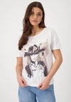 Monari Cowgirl Print T-Shirt, Off White & Blue