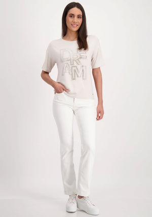 Monari Dream Embellished T Shirt, Beige