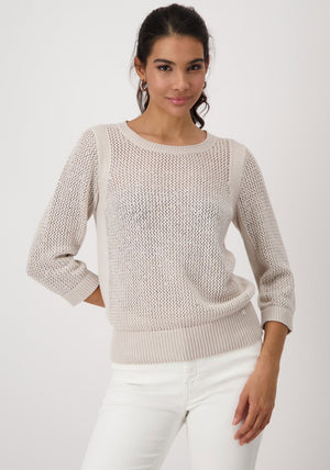 Monari Embellished Knit Jumper, Beige