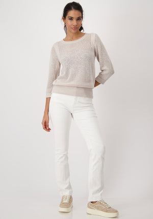 Monari Embellished Knit Jumper, Beige