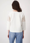 Monari Embellished Colour Block Sweatshirt, White and Beige