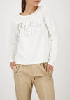 Monari Embellished Slogan Top, White