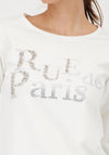 Monari Embellished Slogan Top, White