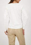 Monari Embellished Slogan Top, White