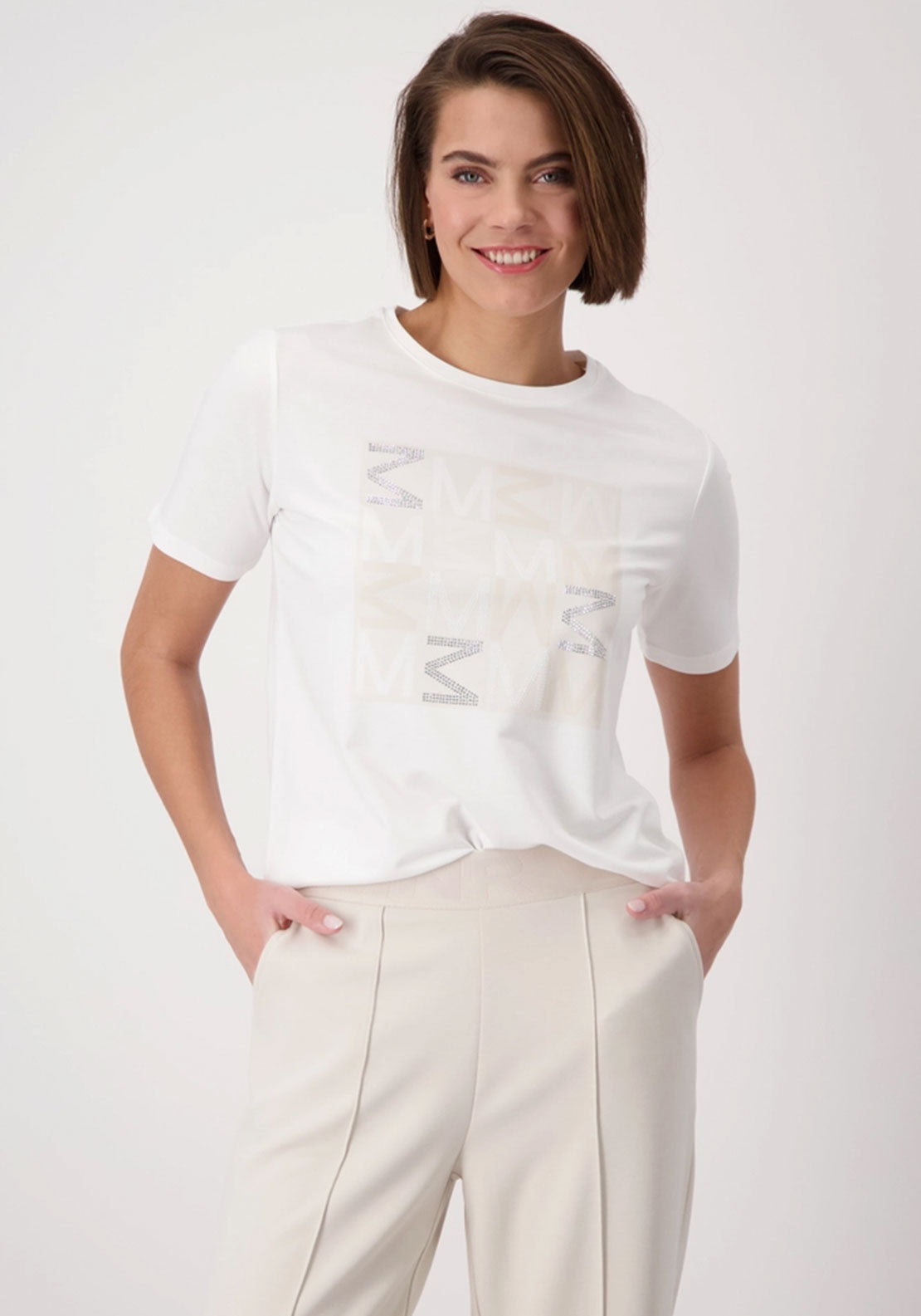 Monari Embellished T Shirt, White